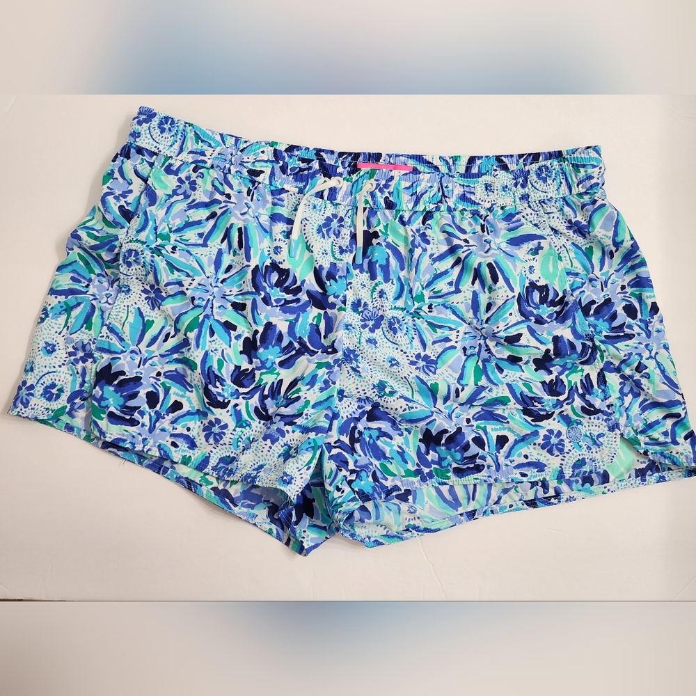 Lilly Pulitzer Run Around Shorts Sz XL Blue Iris High Maintenance